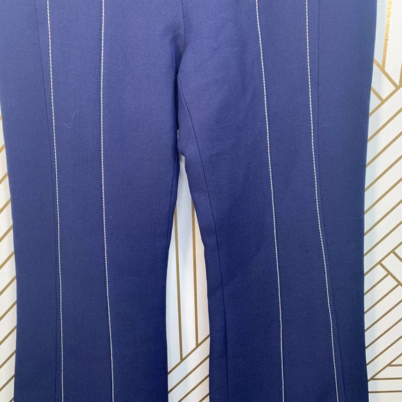 Derek Lam Contrast-Seam Flare Trousers Navy‎ Blue - Picture 5 of 12